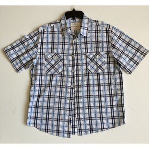 Impermeable Weatherproof  Vintage Shirt Adult Large Plaid Short Sleeve Mens